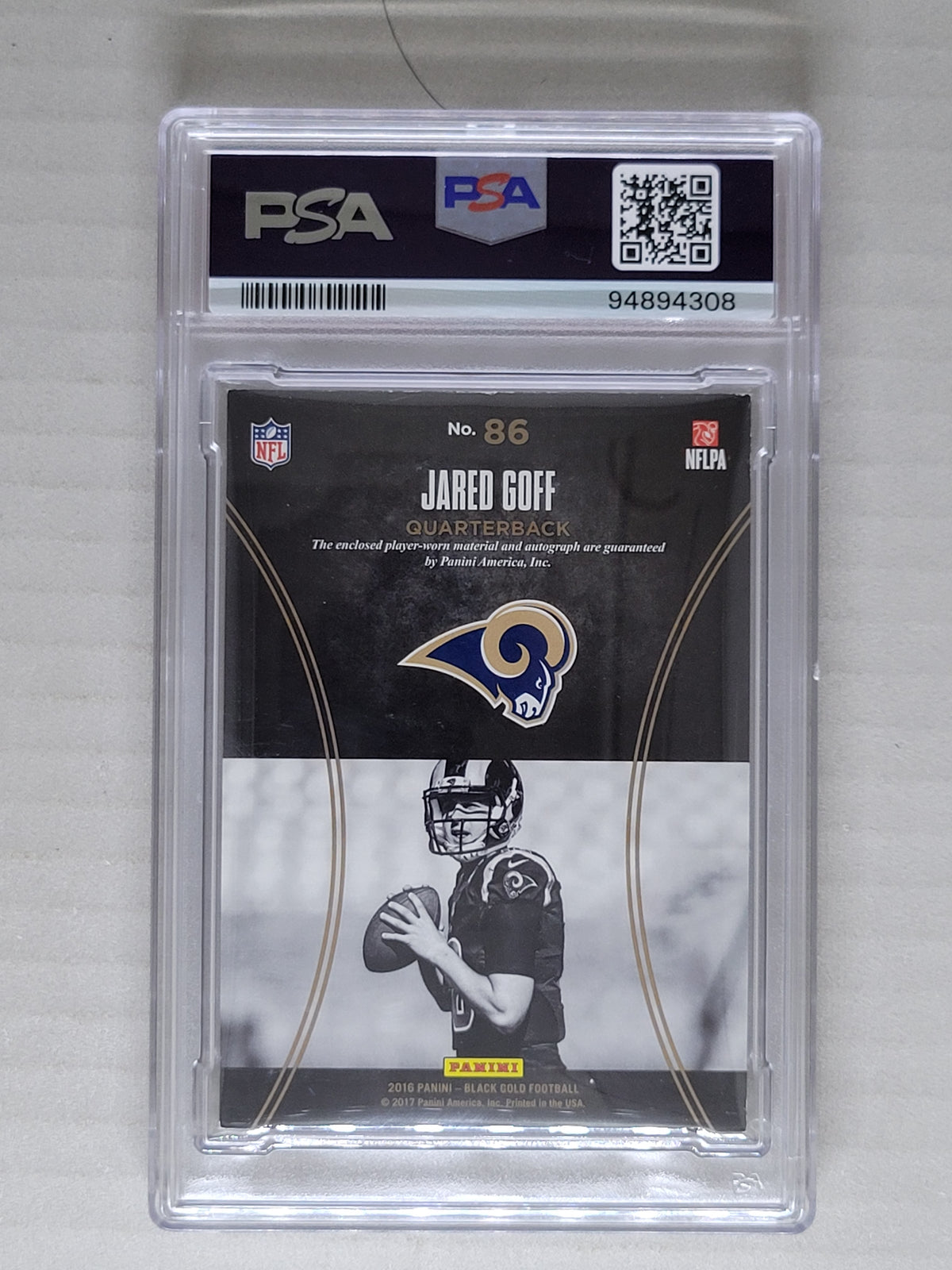 2016 Panini Black Gold Jared Goff Sizeable Signatures Auto Authentic 9