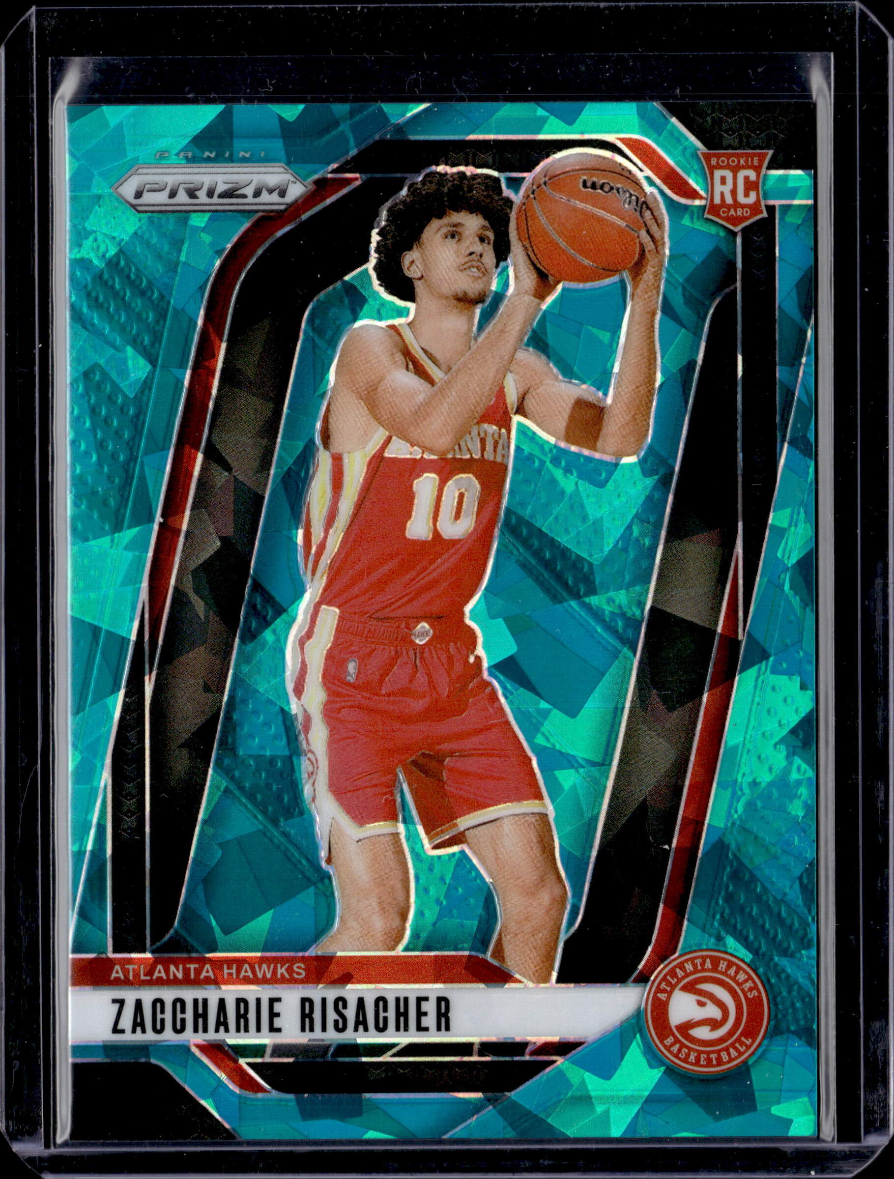 2024-25 Panini Prizm Basketball Zaccharie Risacher Teal Ice Prizm /225