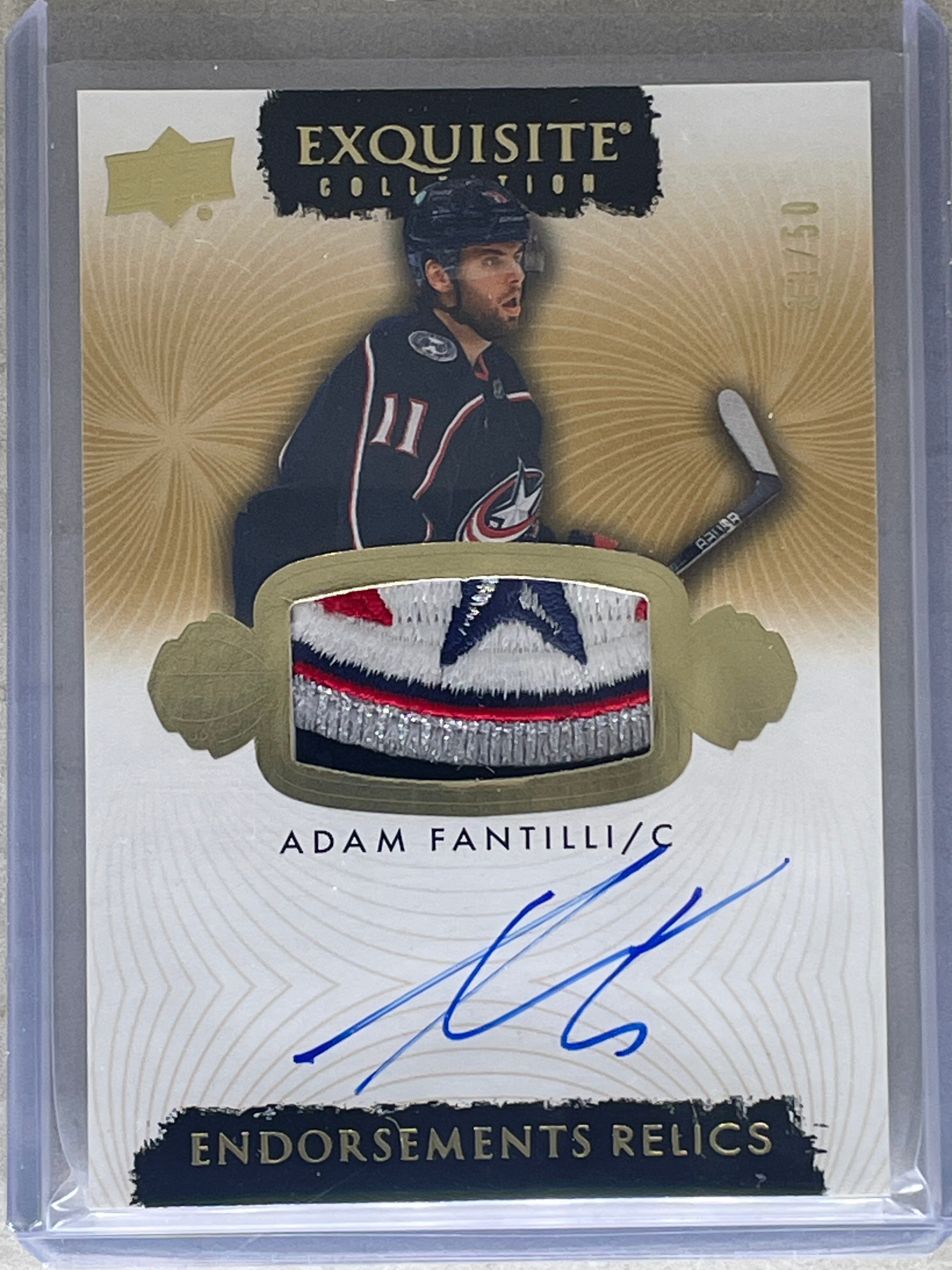 2023-24 Upper Deck The Cup Adam Fantilli Endorsements Relics Auto /50 RC Patch