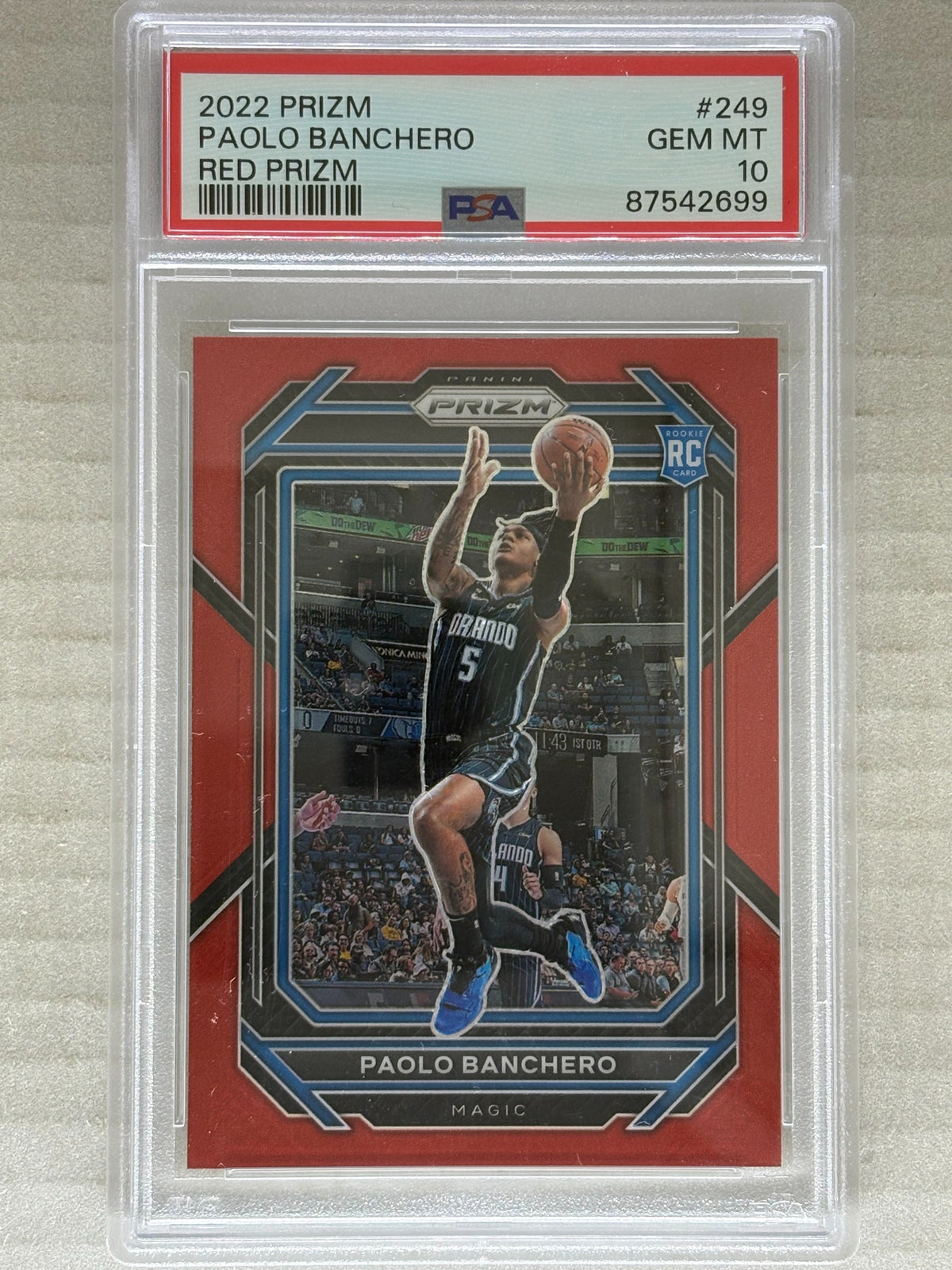 2022 Panini Prizm Paolo Banchero Red Prizm #249 PSA 10