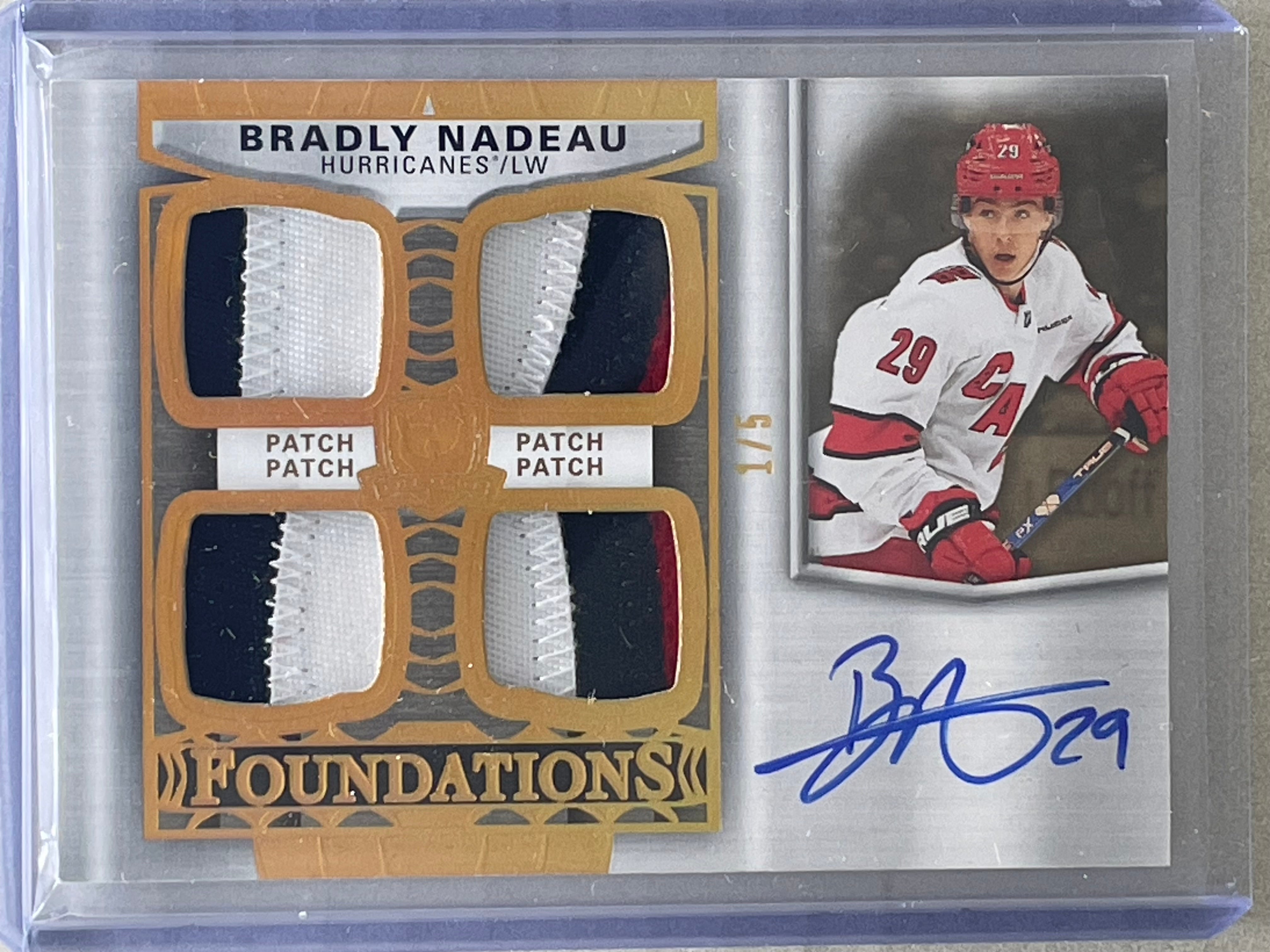 2024-25 The Cup Bradly Nadeau Foundations Quad Patch Auto /5 RC