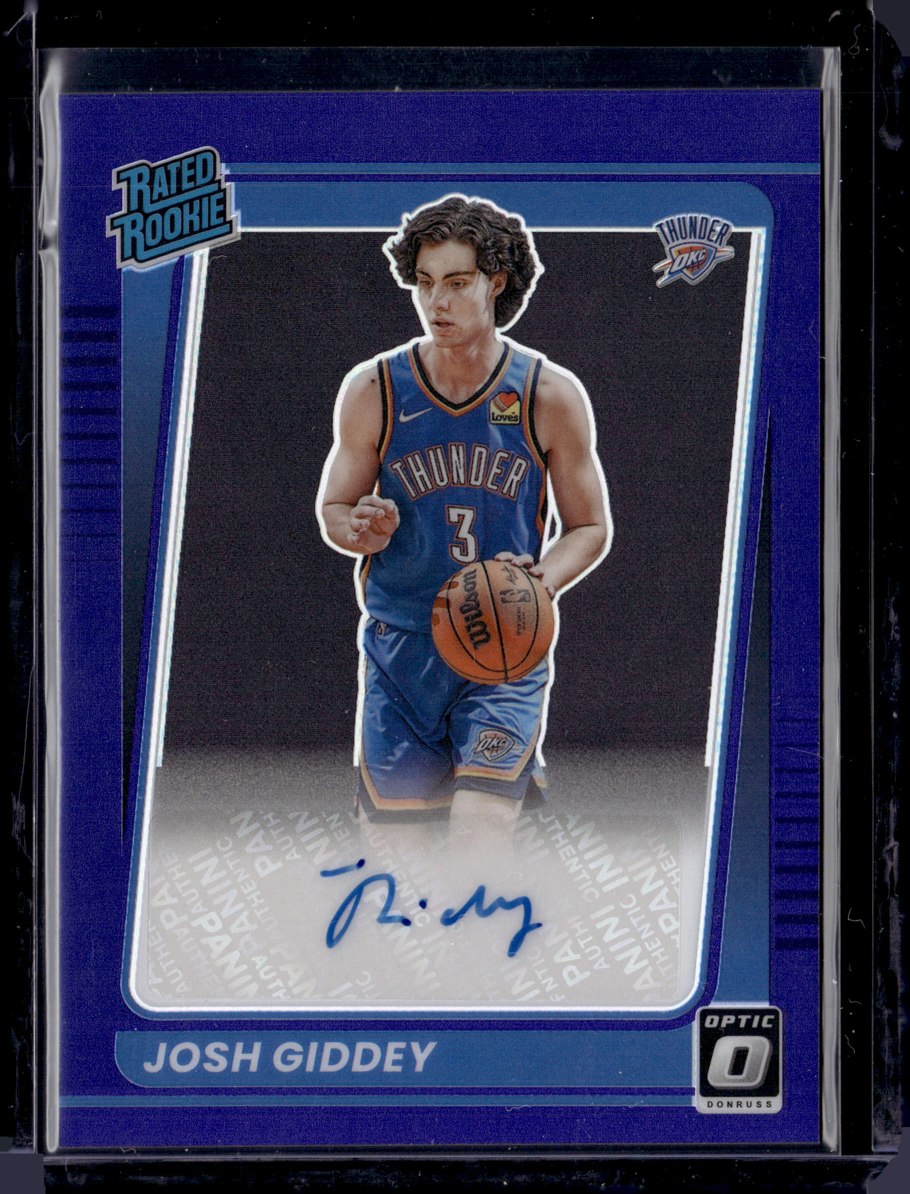 2021-22 Panini Donruss Optic Josh Giddey Purple Prizm Auto