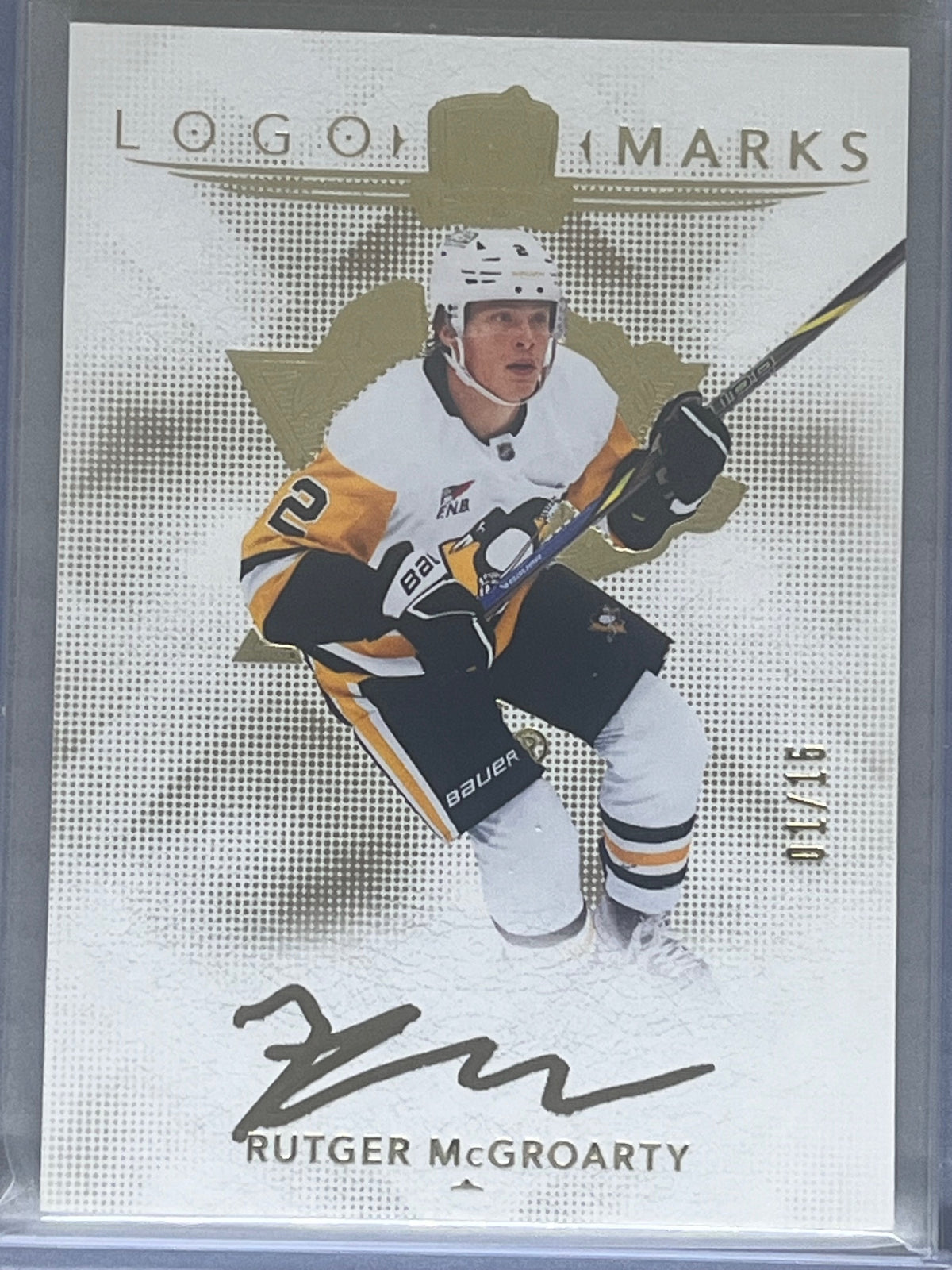 2024-25 Upper Deck The Cup Rutger McGroarty Logo Marks Auto Gold /15