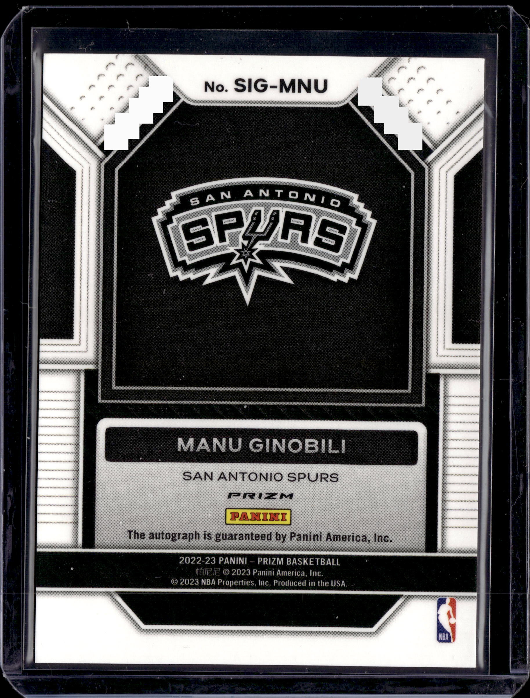 2022-23 Panini Prizm Manu Ginobili Red Choice Prizm Auto