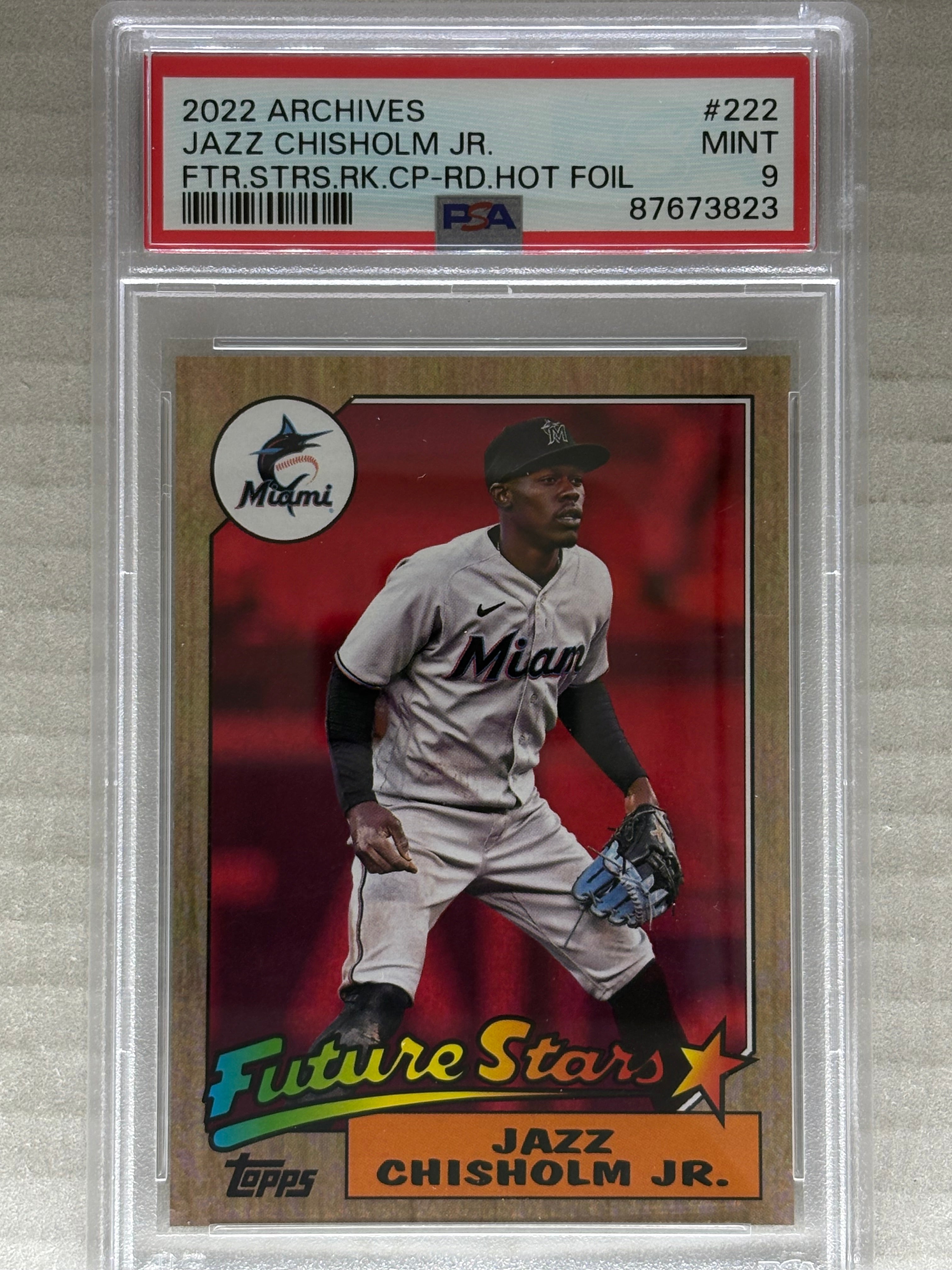 2022 Topps Archives Future Stars Hot Foil Jazz Chisholm Jr. PSA 9