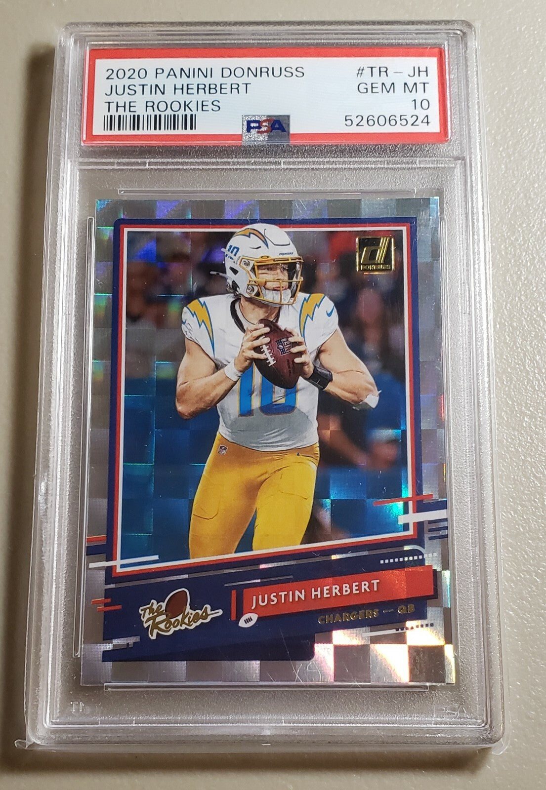 2020 Panini Donruss the Rookies Justin Herbert PSA 10