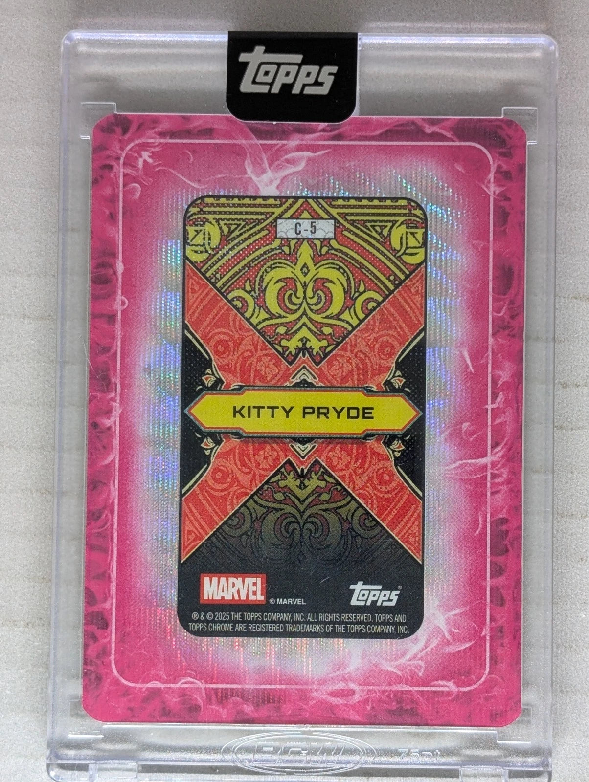 2025 Topps Marvel Chrome Kitty Pryde 5 Clubs Pink /99