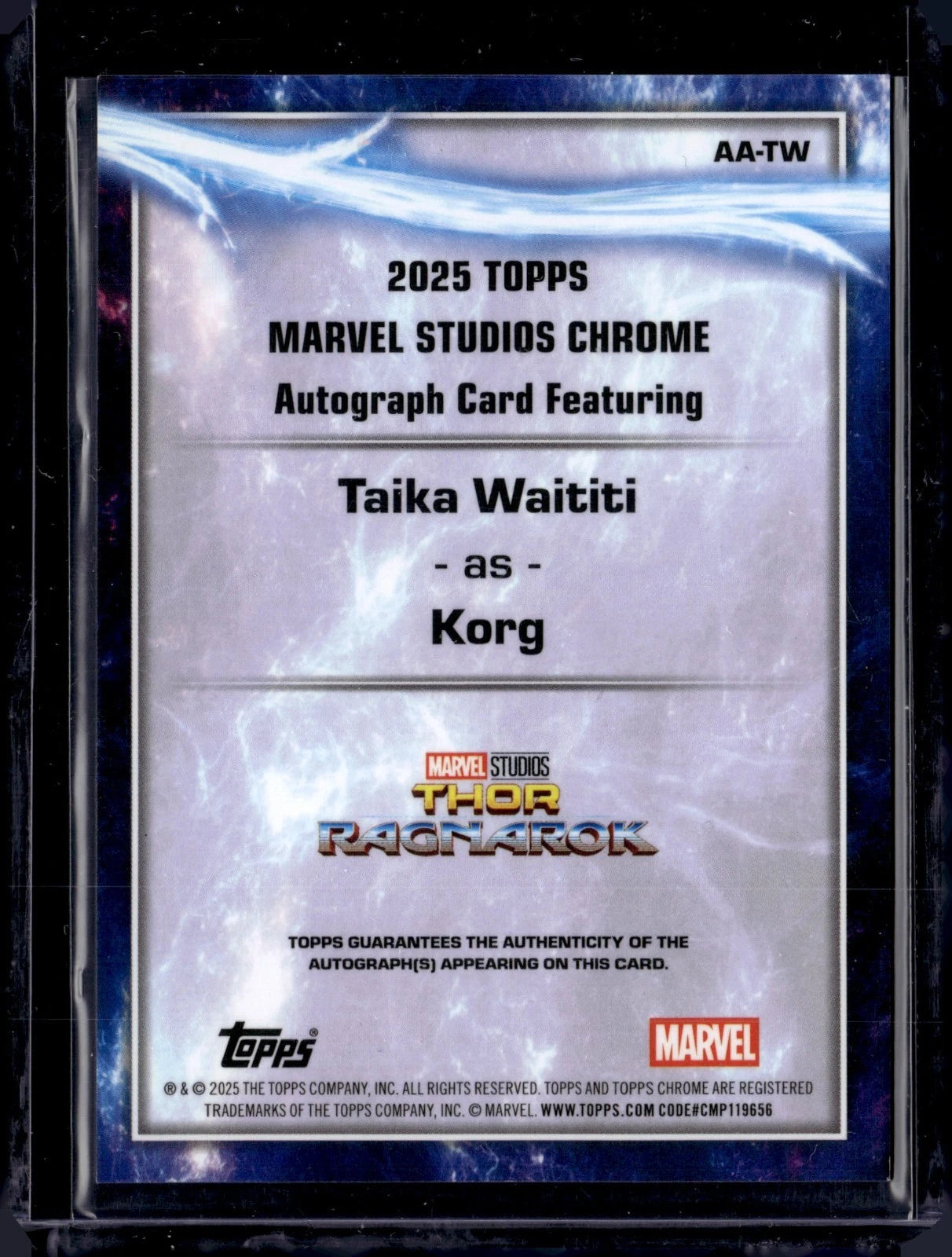2025 Topps Chrome Marvel Studios Taika Waititi As Korg Auto