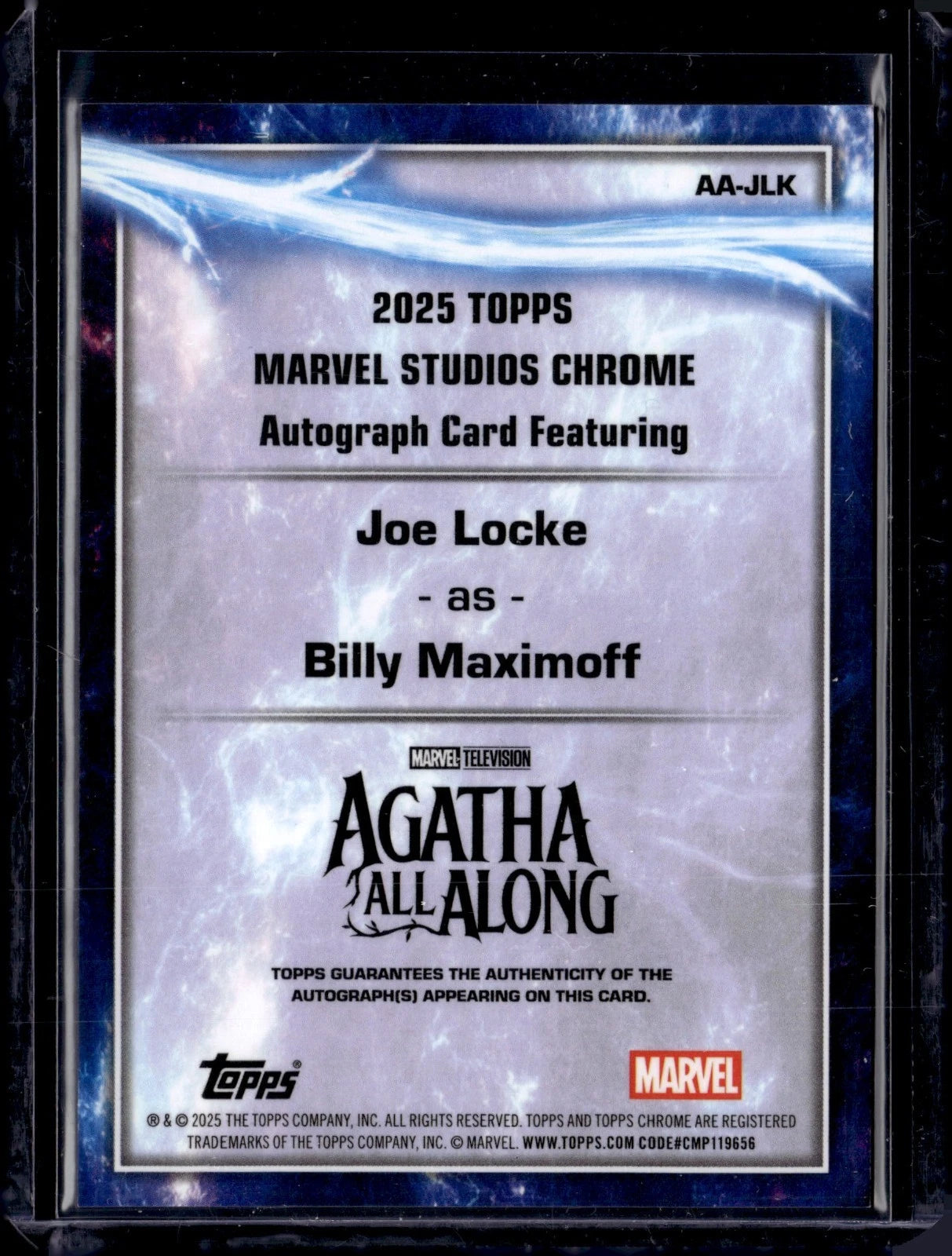 BILLY MAXIMOFF 2025 Topps Chrome Marvel Studios Black Refractor AUTO /10