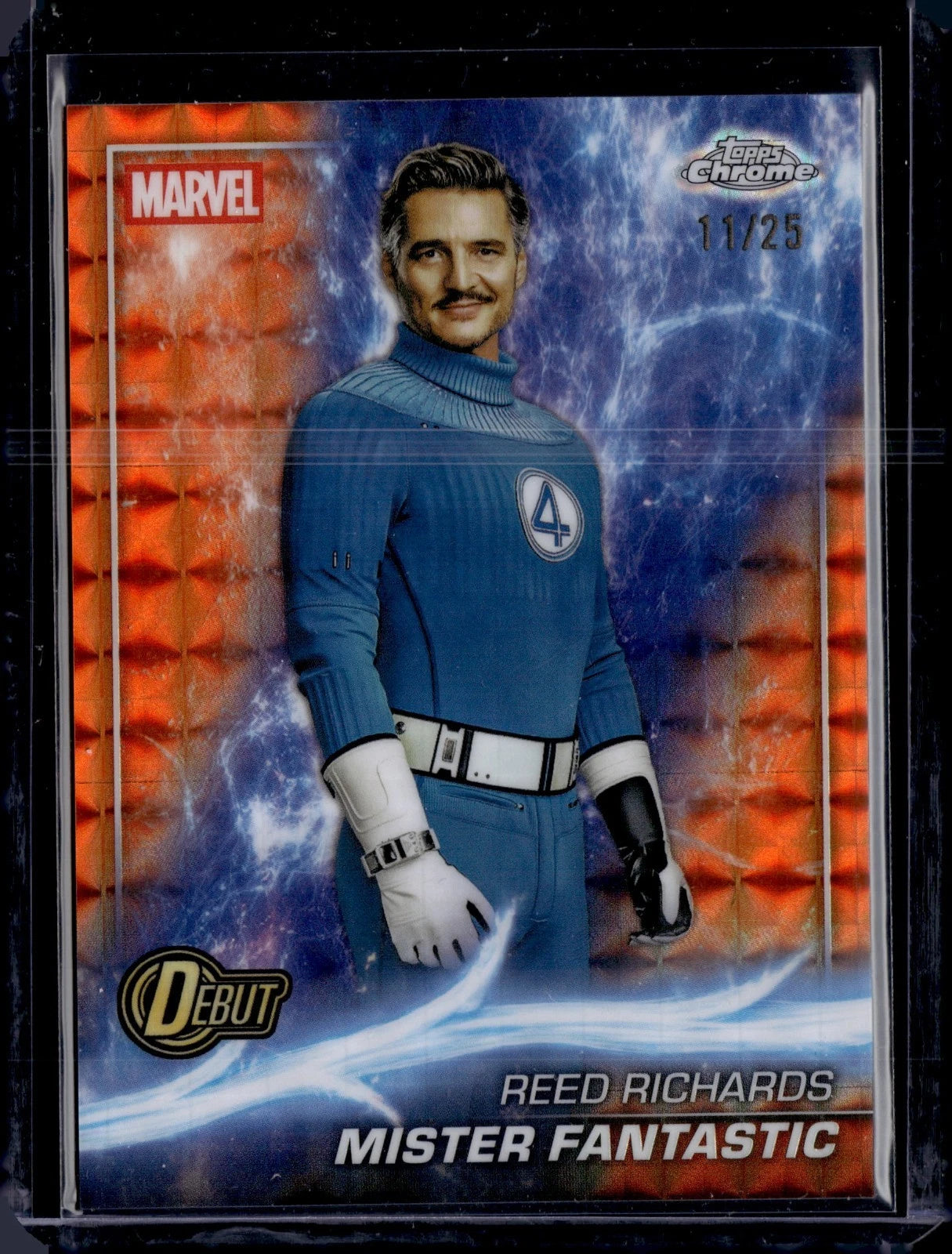 2025 Topps Chrome Marvel Studios Mister Fantastic Reed Richards Debut Orange /25