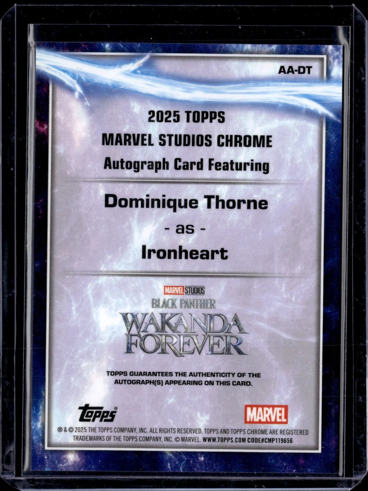 2025 Topps Chrome Marvel Studios Sapphire Riri Williams Ironheart AUTO