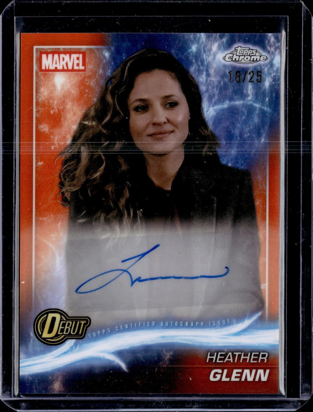 2025 Topps Chrome Marvel - MARGARITA LEVIEVA as HEATHER GLENN - Orange Auto /25
