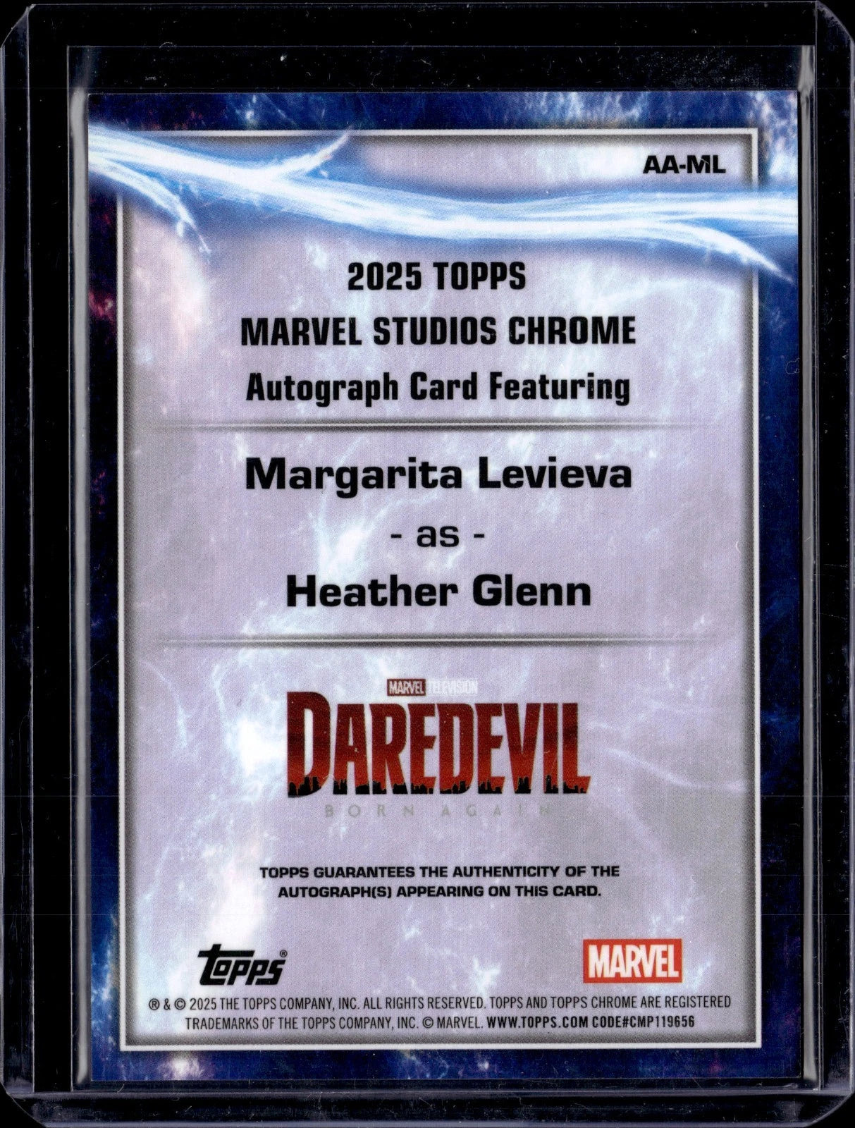 2025 Topps Chrome Marvel - MARGARITA LEVIEVA as HEATHER GLENN - Orange Auto /25