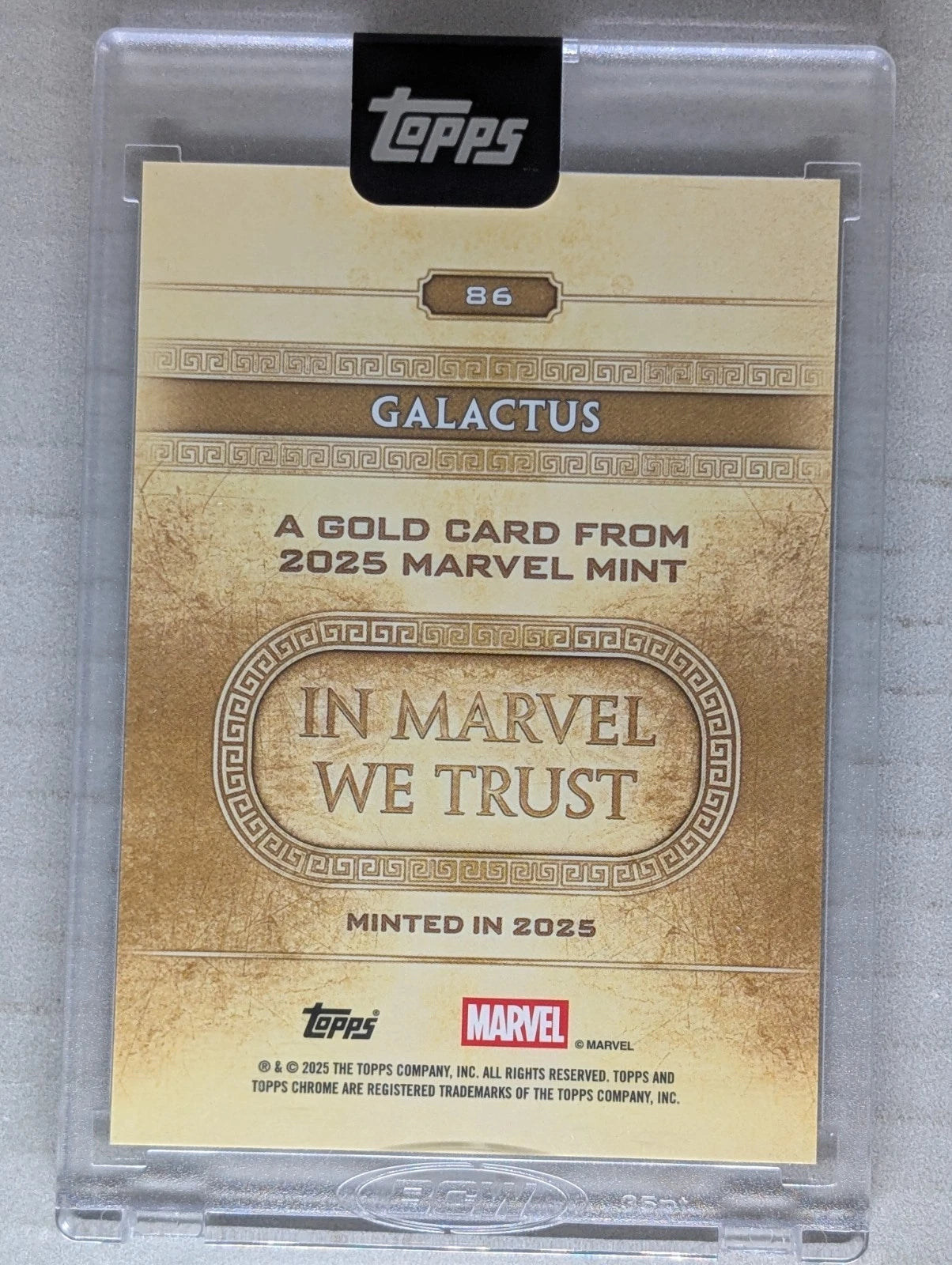 2025 Topps Marvel Mint Galactus Black Foil Gold Minted Refractor /10
