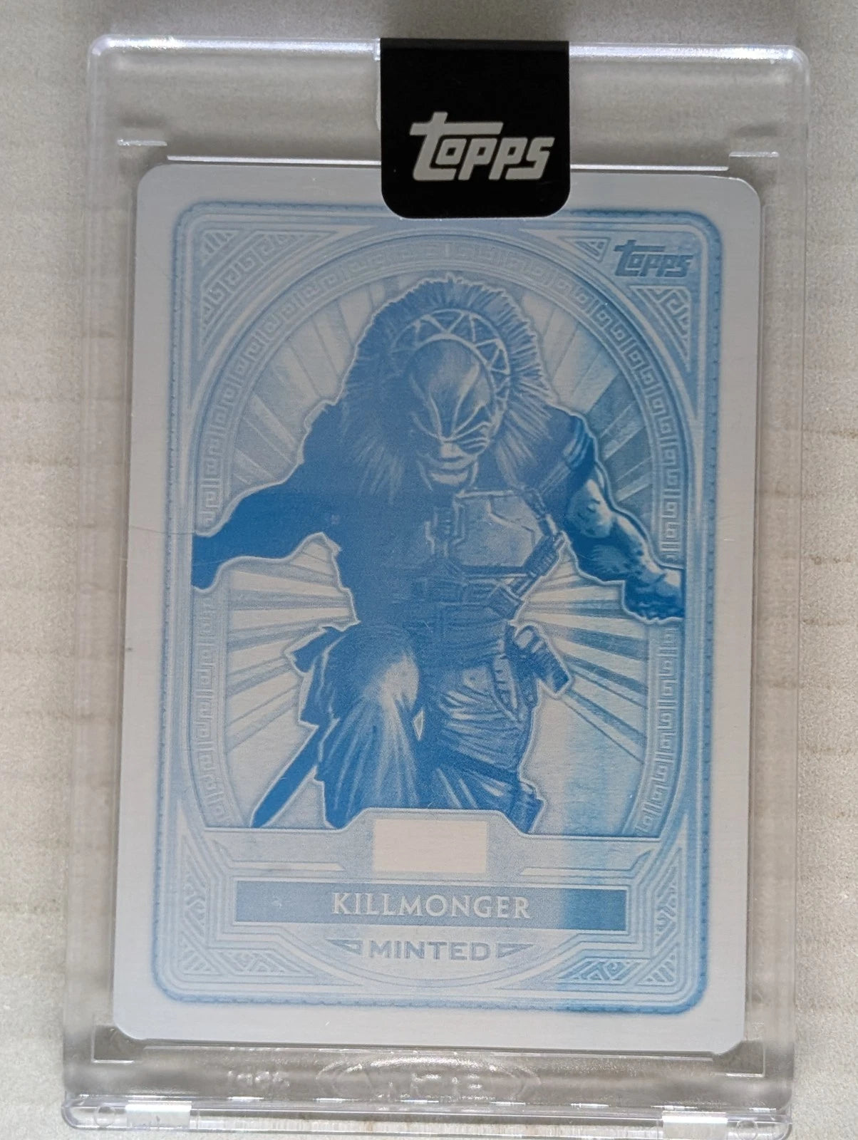 2025 Topps Marvel Mint Killmonger Cyan Printing Plate