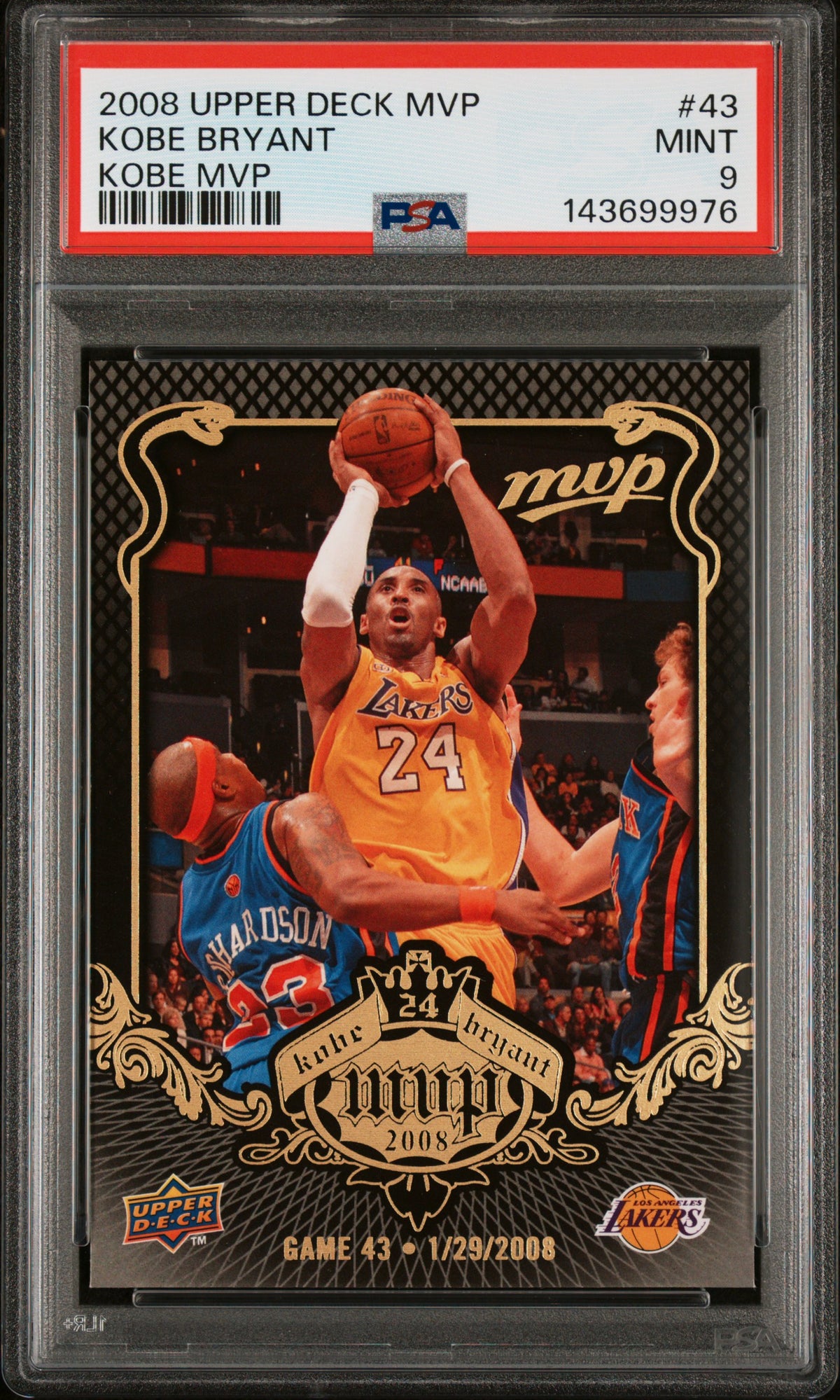 2008-09 Upper Deck MVP - Kobe Bryant MVP #KB-43 Black Border PSA 9