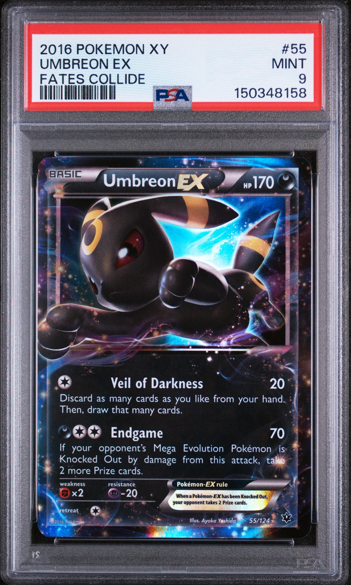 2016 Pokemon XY Fates Collide Umbreon EX Holo #55/124 PSA 9