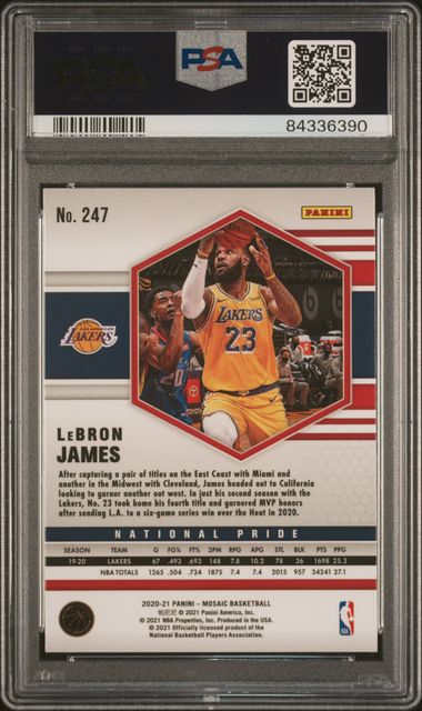 2020 Panini Mosaic Lebron James National Pride PSA 10